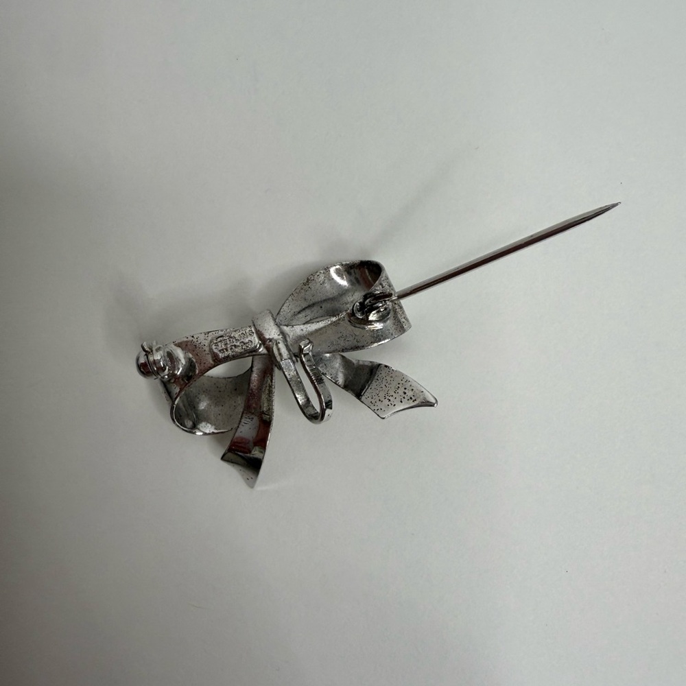 Sterling Silver Bow Brooch - Picture 3 of 5